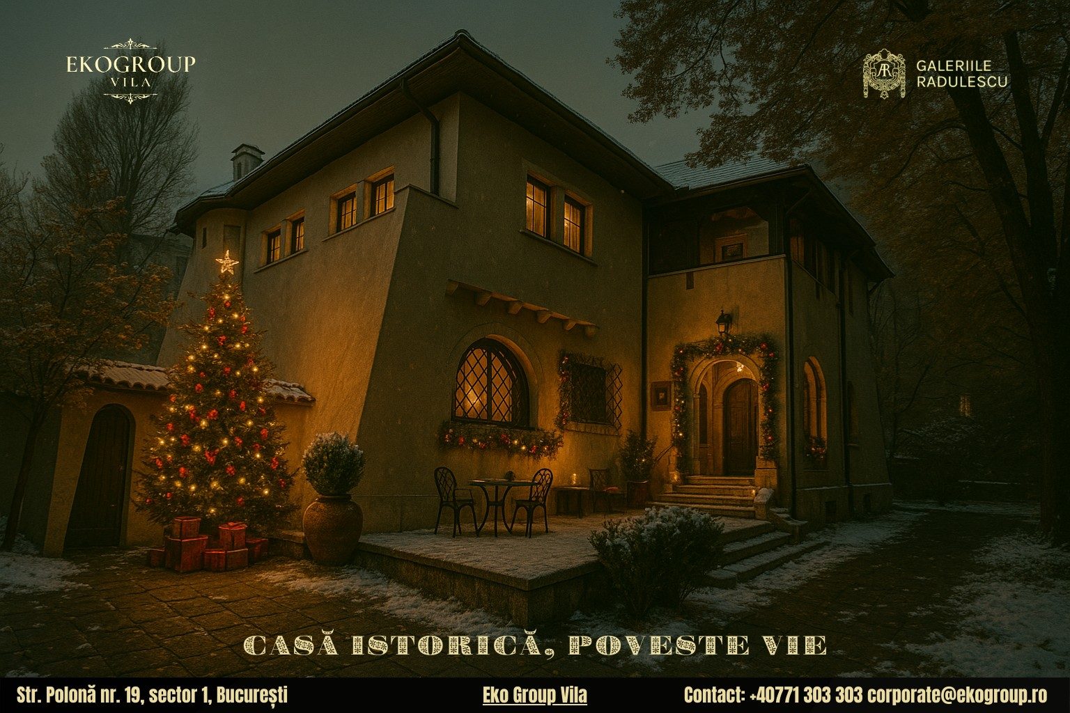 Poveste de Crăciun în anii ’30: Eleganța și farmecul Casei Tătărăscu, astăzi Eko Group Vila